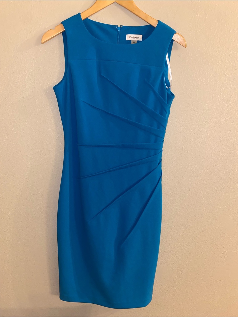 Calvin Klein Blue Dress Size 4 Wedding Guest Workwear Quiet Luxury Minimalist